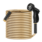 100FT Stainless Steel Water Hose with 10 Function Nozzle System