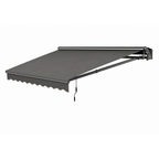 10x8 ft Manual Retractable Patio Awning with Adjustable Crank