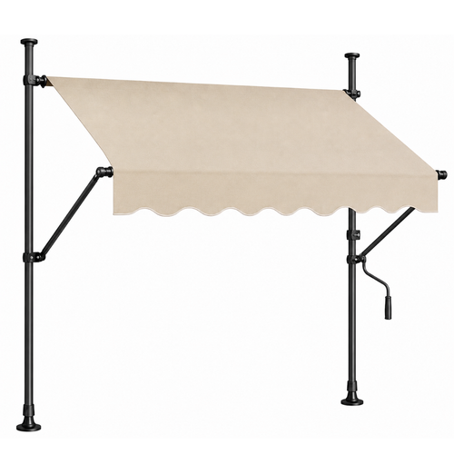 138 Inches Manual Retractable Awning with 47 Inches Projection Shade