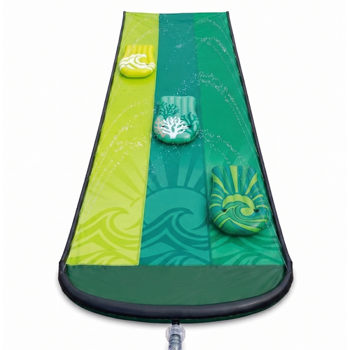 20 ft Triple Lane Backyard Water Slide with 3 Bodyboards Set