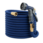 45 ft Stainless Steel Garden Hose with 10-Pattern Spray Nozzle