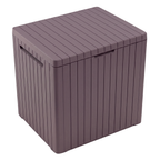 Patio Storage Deck Box with Resin Construction and Hinged Lid