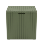 Patio Storage Deck Box with Resin Construction and Hinged Lid