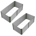 2 Pack 72×36×24 in Galvanized Metal Raised Garden Bed Planter Kit