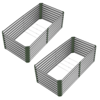 2 Pack 72×36×24 in Galvanized Metal Raised Garden Bed Planter Kit