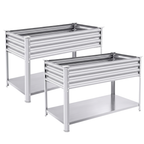 2 Pack Elevated Galvanized Raised Garden Bed with Legs 48x24x32 in