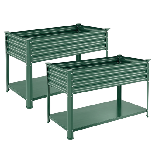 2 Pack Elevated Galvanized Raised Garden Bed with Legs 48x24x32 in