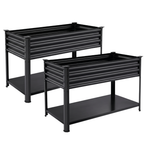 2 Pack Elevated Galvanized Raised Garden Bed with Legs 48x24x32 in