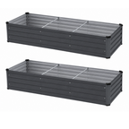 2 Pack Galvanized Raised Garden Beds 6 x 2 x 1 FT Metal Planter Kit