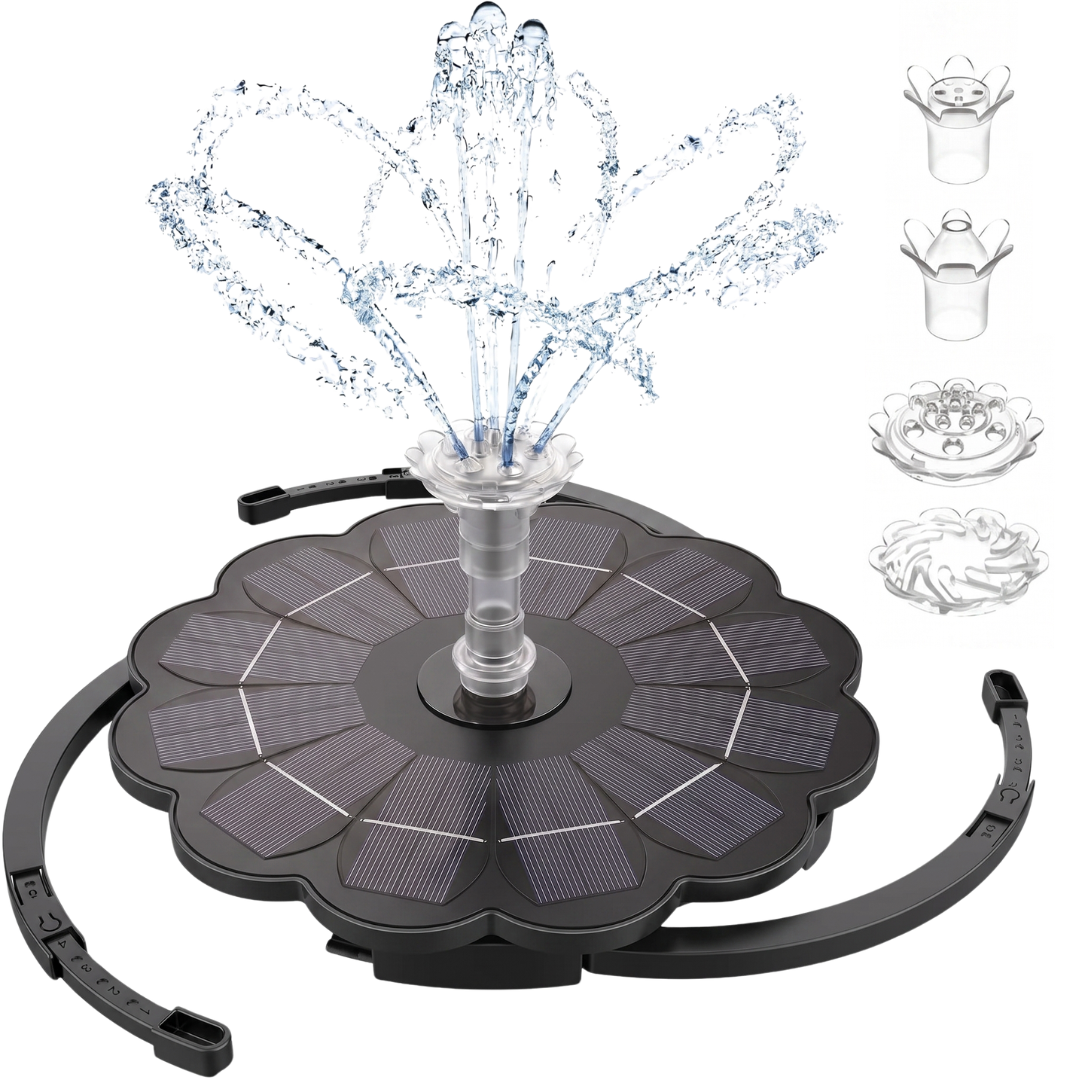 3.5W Solar Powered Fountain Pump with Interchangeable Nozzles