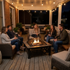 32 Inches Square Metal Fire Pit Table with Spark Screen for Backyard