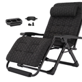 Folding Reclining Chair with Removable Cushion, Footrest and Tray