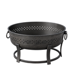 36 Inches Wood Burning Fire Pit with Round Iron Frame Design