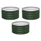 3 Pack Round Galvanized Raised Garden Bed Kit 24 x 12 Inch
