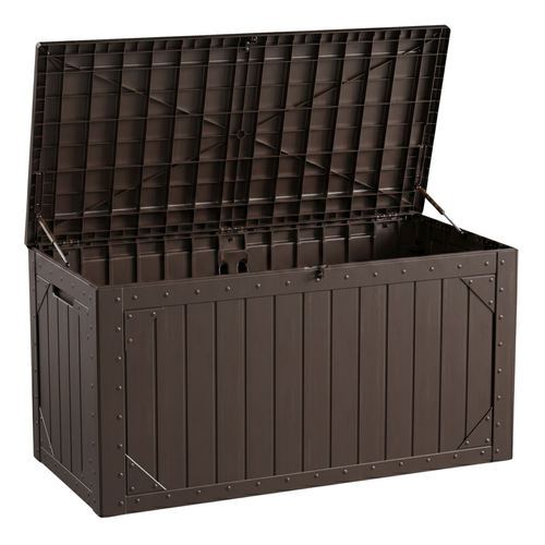 420 L Garden Storage Box, Resin Deck, Chest Lockable Flip Lid