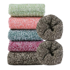5 Pair Set Women’s Wool Blend Mid Calf Socks for Winter Wear