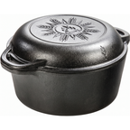 5 Quart Cast Iron Double Dutch Oven and Matching Skillet Lid Combo