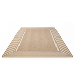 5x8 ft Water Resistant Area Rug with Striped Border, Rectangular