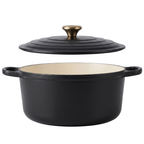 6.4 Quart Enameled Cast Iron Dutch Oven with Lid for Oven Cooking