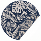 6 ft Round Reversible Polypropylene Patio Camping Rug with Stakes