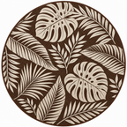 6 ft Round Reversible Polypropylene Patio Camping Rug with Stakes
