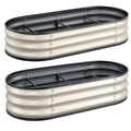 8 x 4 x 1 ft Galvanized Oval Raised Garden Bed Planter Kit 2 Pack