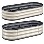 8 x 4 x 1 ft Galvanized Oval Raised Garden Bed Planter Kit 2 Pack