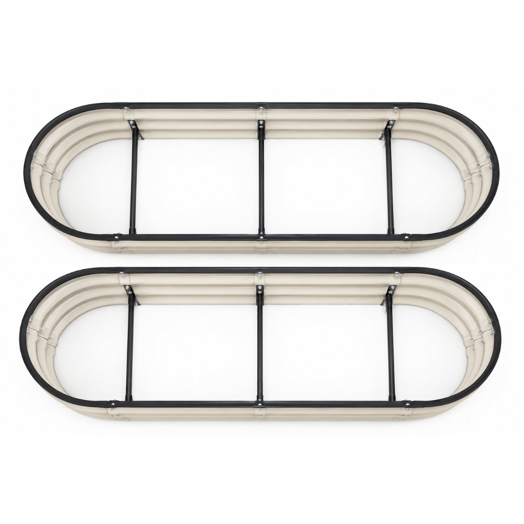 8 x 4 x 1 ft Galvanized Oval Raised Garden Bed Planter Kit 2 Pack