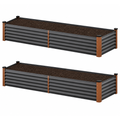 8 x 4 x 1 ft Galvanized Raised Garden Bed 2 Pack Metal Planter Boxes