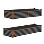 8 x 4 x 1 ft Galvanized Raised Garden Bed 2 Pack Metal Planter Boxes