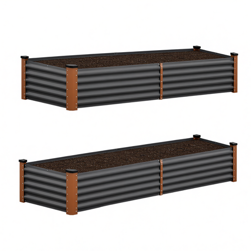8 x 4 x 1 ft Galvanized Raised Garden Bed 2 Pack Metal Planter Boxes