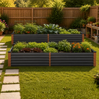 8 x 4 x 1 ft Galvanized Raised Garden Bed 2 Pack Metal Planter Boxes