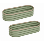 Galvanized Raised Garden Bed Kit 4 x 2 x 1 Ft Oval Planters 2 Pack