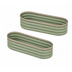 Galvanized Raised Garden Bed Kit 4 x 2 x 1 Ft Oval Planters 2 Pack