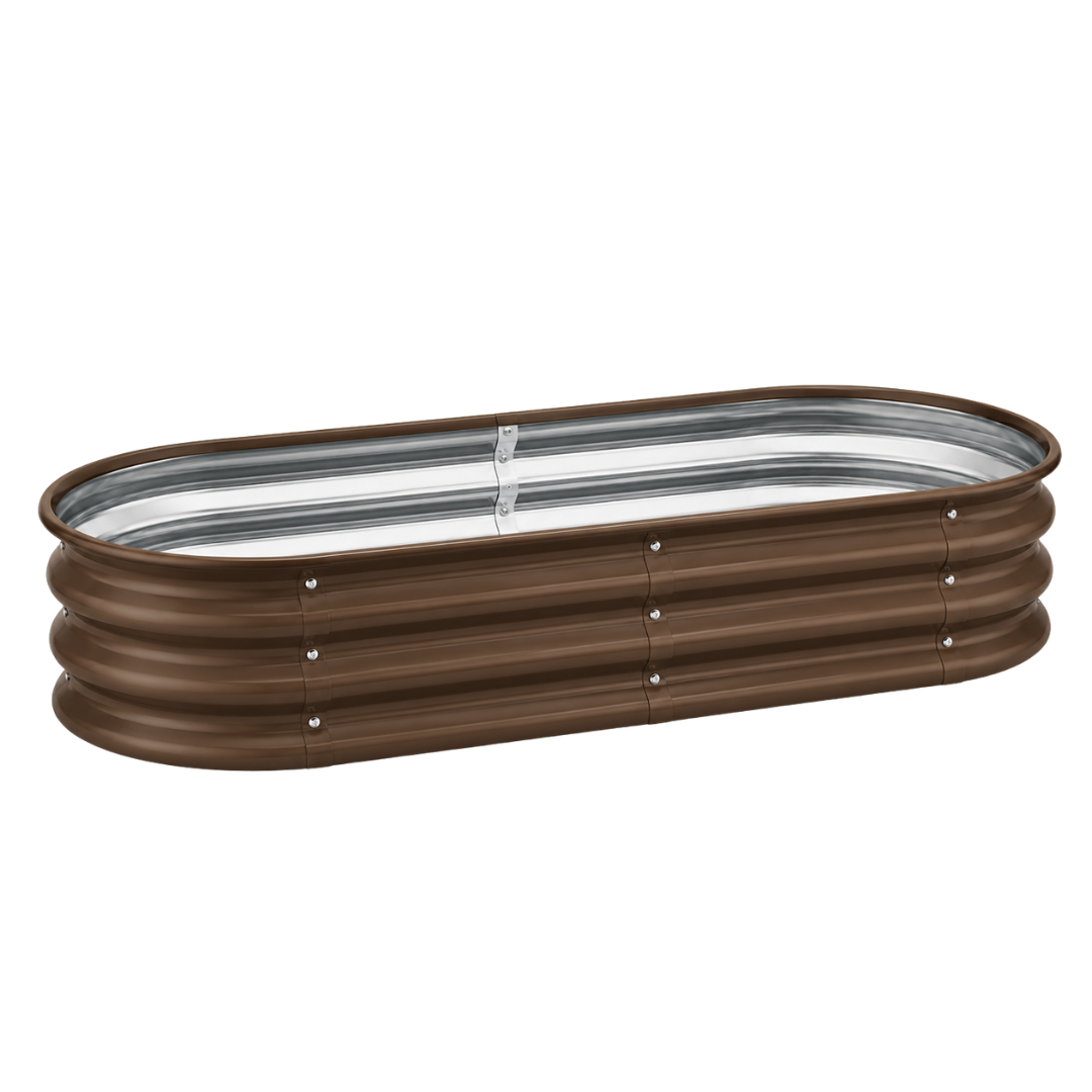 Galvanized Raised Garden Bed Kit 4 x 2 x 1 ft Metal Planter, Oval