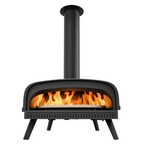 Outdoor Wood Pellet Pizza Oven with Rotating Stone and Cover Kit