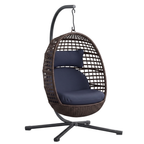 Rattan Wicker Hanging Egg Chair with Stand and 350 lb Capacity