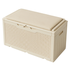 Resin Storage Deck Box with Cushion Seating Top and Lift Open Design