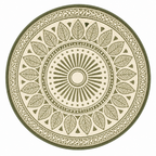 Round 10 ft Patio Rug Reversible Pattern Plastic Straw RV Mat