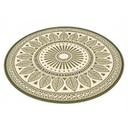 Round 10 ft Patio Rug Reversible Pattern Plastic Straw RV Mat