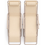 Set of 2 Folding Reclining Patio Chairs with Pillows and Cup Holders