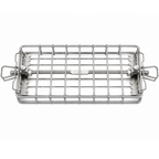 Stainless Steel BBQ Rotisserie Basket Fits Multiple Spit Rod Sizes