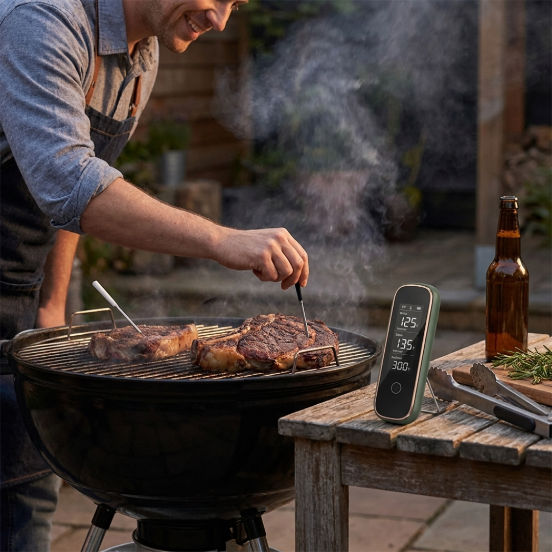 Wireless Bluetooth Meat Thermometer with Dual Probes and App Control