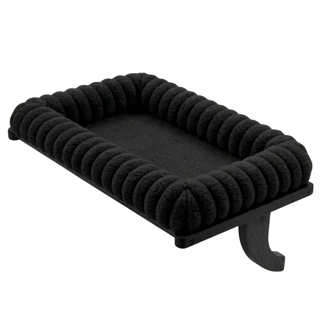 Cat Window Sill Perch with Zipper Cushion, Wood and Metal Frame