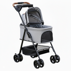 Folding Pet Stroller for Small Dogs and Cats with Carrier Function