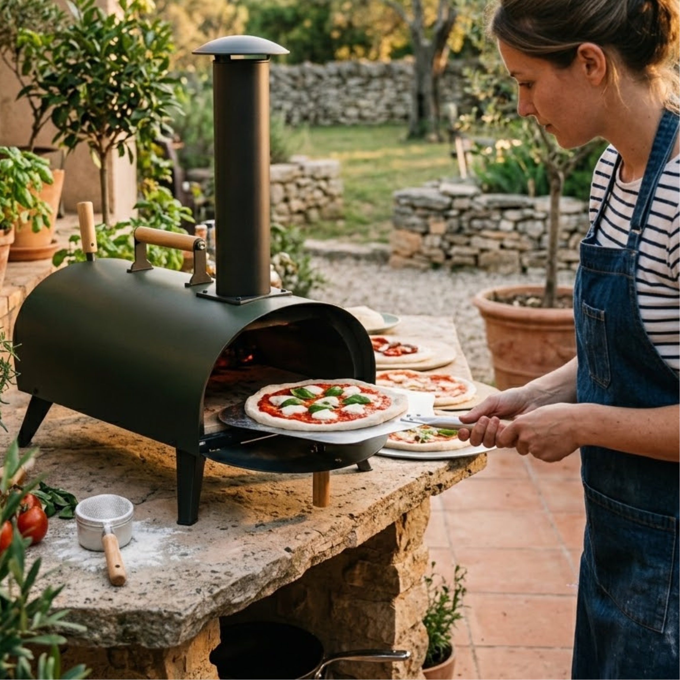 Portable Wood Pellet Pizza Oven Kit for Camping Patio Backyard Use