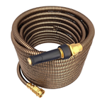 Stainless Steel Garden Hose 100 ft Metal Water Hose Brass Nozzle